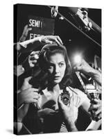 Actress Pier Angeli, Surrounded by Hands From Hair Stylist, Dresser, and Cameraman on MGM Movie Set-Allan Grant-Stretched Canvas