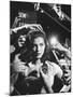 Actress Pier Angeli, Surrounded by Hands From Hair Stylist, Dresser, and Cameraman on MGM Movie Set-Allan Grant-Mounted Premium Photographic Print