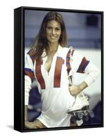 Actress Raquel Welch in Uniform During Filming of Motion Picture "The Kansas City Bomber"-Bill Eppridge-Framed Stretched Canvas