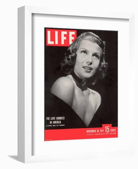 Actress Rita Hayworth, November 10, 1947-John Florea-Framed Photographic Print