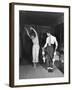 Actress Rita Hayworth, Taking Bullfighting Lessons from Fernando Lopez-Peter Stackpole-Framed Premium Photographic Print