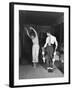 Actress Rita Hayworth, Taking Bullfighting Lessons from Fernando Lopez-Peter Stackpole-Framed Premium Photographic Print