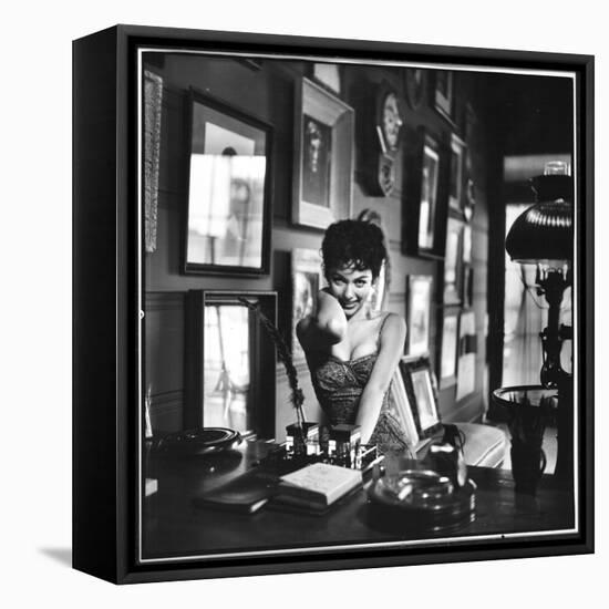Actress Rita Moreno Imitating the "Sexy Wild" Type-Loomis Dean-Framed Stretched Canvas