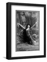 Actress Sarah Bernhardt Kneeling-Napoleon Barony-Framed Photographic Print