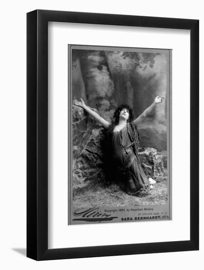 Actress Sarah Bernhardt Kneeling-Napoleon Barony-Framed Photographic Print