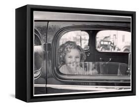 Actress Shirley Temple Arriving at 20th Century Fox Film Studio Lot to Celebrate Eighth Birthday-Alfred Eisenstaedt-Framed Stretched Canvas