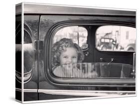 Actress Shirley Temple Arriving at 20th Century Fox Film Studio Lot to Celebrate Eighth Birthday-Alfred Eisenstaedt-Stretched Canvas