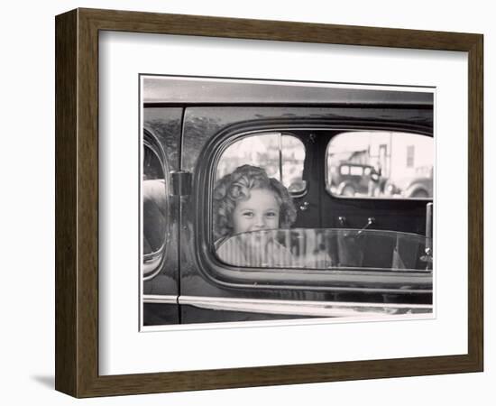 Actress Shirley Temple Arriving at 20th Century Fox Film Studio Lot to Celebrate Eighth Birthday-Alfred Eisenstaedt-Framed Photographic Print