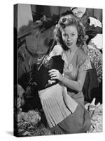 Actress Shirley Temple, Gathering Her Unwanted Clothes Together to Donate to a Clothing Drive-Martha Holmes-Stretched Canvas