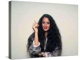 Actress Sonia Braga, Holding Cigarette-David Mcgough-Stretched Canvas