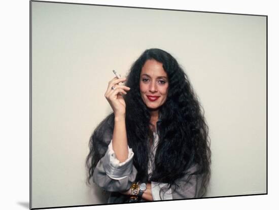 Actress Sonia Braga, Holding Cigarette-David Mcgough-Mounted Premium Photographic Print