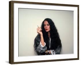 Actress Sonia Braga, Holding Cigarette-David Mcgough-Framed Premium Photographic Print