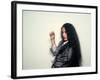 Actress Sonia Braga, Holding Cigarette-David Mcgough-Framed Premium Photographic Print