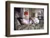 Actress Sophia Loren and Husband Carlo Ponti Lying Across a Bed Together-Alfred Eisenstaedt-Framed Photographic Print