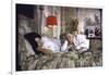 Actress Sophia Loren and Husband Carlo Ponti Lying Across a Bed Together-Alfred Eisenstaedt-Framed Photographic Print