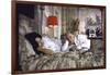 Actress Sophia Loren and Husband Carlo Ponti Lying Across a Bed Together-Alfred Eisenstaedt-Framed Photographic Print