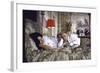 Actress Sophia Loren and Husband Carlo Ponti Lying Across a Bed Together-Alfred Eisenstaedt-Framed Photographic Print