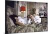 Actress Sophia Loren and Husband Carlo Ponti Lying Across a Bed Together-Alfred Eisenstaedt-Mounted Premium Photographic Print