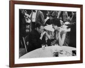 Actress Sophia Loren Attending Party at Table with Petere Lorre-Ralph Crane-Framed Premium Photographic Print