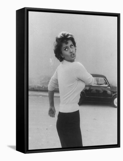 Actress Sophia Loren Displaying a Wide Range of Emotions-Loomis Dean-Framed Stretched Canvas