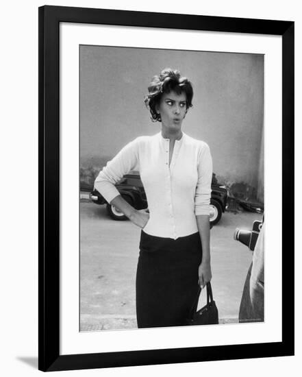 Actress Sophia Loren Displaying a Wide Range of Emotions-Loomis Dean-Framed Premium Photographic Print