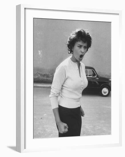 Actress Sophia Loren Displaying a Wide Range of Emotions-Loomis Dean-Framed Premium Photographic Print