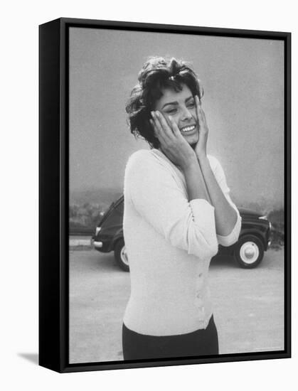 Actress Sophia Loren Displaying a Wide Range of Emotions-Loomis Dean-Framed Stretched Canvas