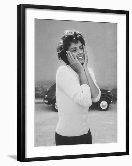 Actress Sophia Loren Displaying a Wide Range of Emotions-Loomis Dean-Framed Premium Photographic Print