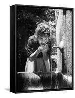 Actress Sophia Loren Drinking Water from Spigot-Alfred Eisenstaedt-Framed Stretched Canvas