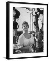 Actress Sophia Loren During Break on Movie Set-Alfred Eisenstaedt-Framed Premium Photographic Print