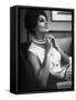 Actress Sophia Loren Fingering Her Pearl Necklace-Alfred Eisenstaedt-Framed Stretched Canvas