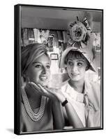 Actress Sophia Loren Holding the Chin of Her Sister, Maria Scicolone-Alfred Eisenstaedt-Framed Stretched Canvas