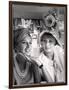 Actress Sophia Loren Holding the Chin of Her Sister, Maria Scicolone-Alfred Eisenstaedt-Framed Photographic Print