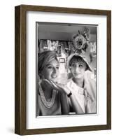 Actress Sophia Loren Holding the Chin of Her Sister, Maria Scicolone-Alfred Eisenstaedt-Framed Photographic Print