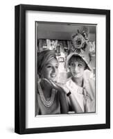 Actress Sophia Loren Holding the Chin of Her Sister, Maria Scicolone-Alfred Eisenstaedt-Framed Photographic Print