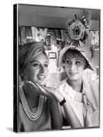 Actress Sophia Loren Holding the Chin of Her Sister, Maria Scicolone-Alfred Eisenstaedt-Stretched Canvas