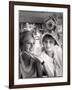 Actress Sophia Loren Holding the Chin of Her Sister, Maria Scicolone-Alfred Eisenstaedt-Framed Photographic Print