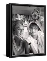 Actress Sophia Loren Holding the Chin of Her Sister, Maria Scicolone-Alfred Eisenstaedt-Framed Stretched Canvas