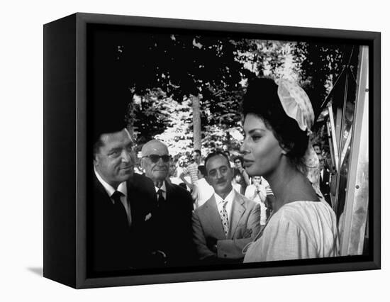 Actress Sophia Loren in Costume Between Takes During Location Filming of "Madame Sans Gene"-Alfred Eisenstaedt-Framed Stretched Canvas