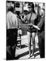 Actress Sophia Loren in Sunglasses, Bathing Suit and Sandals During Filming of "Madame Sans Gene"-Alfred Eisenstaedt-Mounted Premium Photographic Print