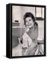 Actress Sophia Loren Laughing While Exchanging Jokes During Lunch Break on Madame Movie Set-Alfred Eisenstaedt-Framed Stretched Canvas