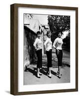 Actress Sophia Loren Posing with Her Mother and Her Sister-Loomis Dean-Framed Photographic Print