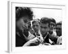 Actress Sophia Loren Signing Autographs for Fans During Location Filming of "Madame Sans Gene"-Alfred Eisenstaedt-Framed Premium Photographic Print