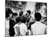 Actress Sophia Loren Speaking with Fans During Location Filming of "Madame Sans Gene"-Alfred Eisenstaedt-Mounted Premium Photographic Print