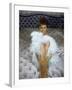 Actress Sophia Loren Wearing Feather Boa Posing in Her Bedroom-Loomis Dean-Framed Premium Photographic Print