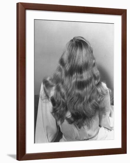 Actress Veronica Lake Posing with Her Glorious, Wavy Honey Blond Hair Cascading over Her Shoulders-Bob Landry-Framed Premium Photographic Print