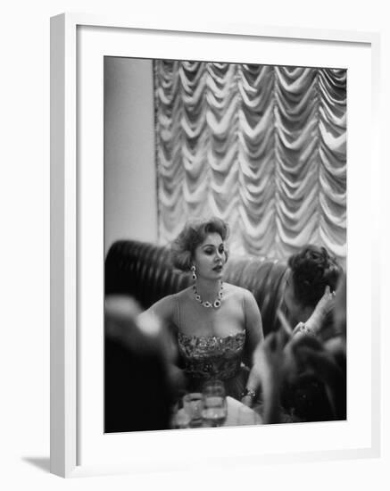 Actress Zsa Zsa Gabor at Prince Aly Khan's Party-Alfred Eisenstaedt-Framed Premium Photographic Print