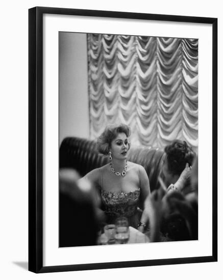 Actress Zsa Zsa Gabor at Prince Aly Khan's Party-Alfred Eisenstaedt-Framed Premium Photographic Print