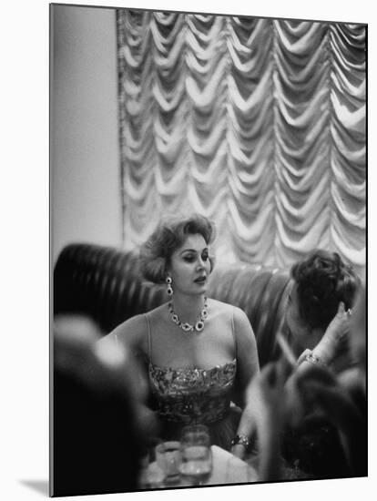 Actress Zsa Zsa Gabor at Prince Aly Khan's Party-Alfred Eisenstaedt-Mounted Premium Photographic Print