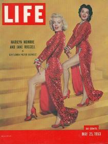 Actresses Marilyn Monroe and Jane Russell in Scene from "Gentlemen Prefer Blondes", May 25, 1953